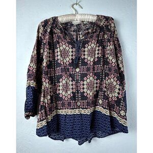 Anthropologie 11.1 Tylho Kay Top Womens Small Multicolor Floral Peasant Boho